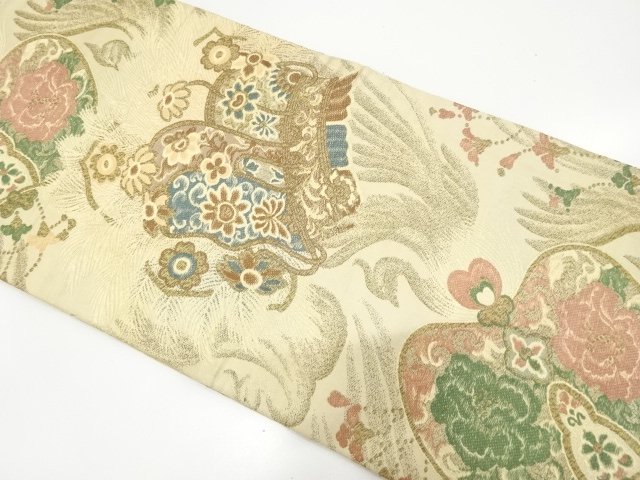 アンティーク　冠模様織り出し丸帯（材料）